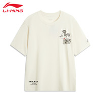 LI-NING李宁迪士尼米奇联名短袖T恤男夏季纯棉舒适时尚潮流半袖 XL
