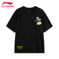李宁 LI-NING迪士尼米奇联名短袖T恤男夏季纯棉舒适时尚潮流半袖 XL