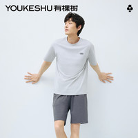 有棵树 YOUKESHU男士睡衣男纯棉7A抗菌防螨防蚊居家夏季宽松短袖可外穿家居服套装