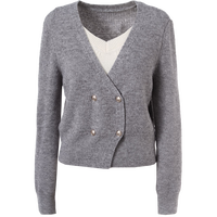 百图betu女装冬季新款毛衣假两件撞色领下摆开叉设计毛衣2410T34