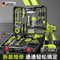 芝浦 德国芝浦21V手电钻锂电钻工具箱家用工具套装组合套装电动螺丝刀