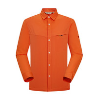 LAFUMA乐飞叶户外通勤工装长袖衬衫男休闲翻领衬衣上衣 探戈橘O2 175/96A