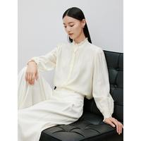 泡泡袖立领衬衫女2024年秋款时尚减龄优雅上衣