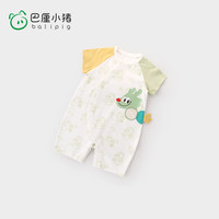 巴厘小猪新生儿连体衣夏季薄款婴幼儿外出服5A抗菌初生儿短袖