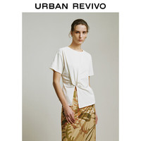  URBAN REVIVO 扭结设计感 女士T恤衫