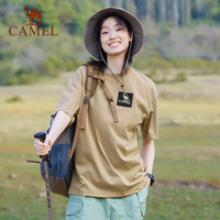 骆驼(CAMEL)户外速干T恤男女快干弹力圆领宽松休闲短袖A13BAVV058-1