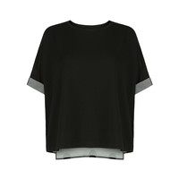 【复古波点】sdeer圣迪奥女休闲波点拼接卷边T恤S252Z0103 黑色/91 L/170