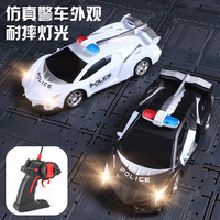 溪鸟遥控汽车充电无线高速遥控车赛车漂移模电动儿童玩具车男女孩 19cm四通警 白 电池版(普通5号电池3颗/电池自备