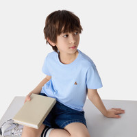 Gap男女童2025春季新款纯棉小熊刺绣短袖T恤百搭儿童装上衣756113 蓝色 120 cm(6-7岁) 亚洲尺码