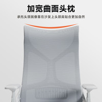 点萤 人体工学 电脑椅 【舒护头颈+护腰】白框灰网