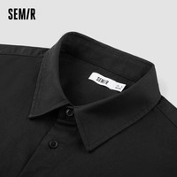 森马(Semir)长袖衬衫男2024春季经典翻领字母印花上衣101124105115 黑色90001 XXXL