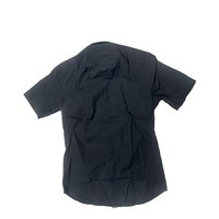 Burberry/博柏利 男士棉混纺纯色单排扣翻领短袖衬衫 黑色2