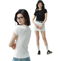 京东京造短袖T恤女夏季25年女装时尚休闲潮流百搭通勤风半袖 米白色 L