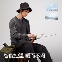 伯希和户外快干T恤男Polartec powerdry圆领长袖上衣透气打底衣女 【男女同款】浅米色 L