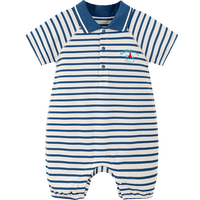 minibala迷你巴拉 巴拉外出连体衣海军风婴儿衣服宝宝2025夏季新款爬服哈衣 蓝白色调00481 66cm