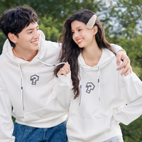 森马 Semir卫衣男冬季宽松连帽印花休闲百搭磨毛上衣校园风装袋鼠兜 黑色90001 180/96A/XL