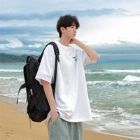 港仔文艺男@280g重磅T恤男夏季2025新款男款潮流短袖宽松男生体恤 白色 L