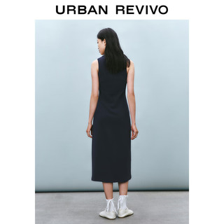 UR2025春季女装时尚休闲刺绣图案无袖连衣裙UYU750027 藏青 XL