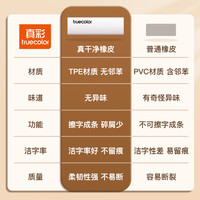 真彩集屑三角橡皮擦无屑超干净小擦拭成条擦字干净不留痕2B少屑橡皮儿童写字素描美术橡皮擦