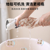 尚锐卧室床边毯客厅加厚地毯ins地毯高级轻奢简约防水防污易打理 巴伯罗-浅色 80*160[精致双线锁边 使用寿命