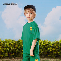 匡威Converse童装男女童短袖T恤2023夏季新款儿童笑脸印花休闲短T上衣