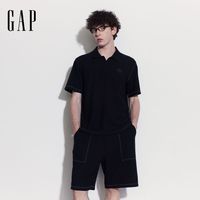Gap男装夏季华夫格肌理明线短袖polo衫简约上衣463260