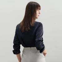 【丝滑柔软】女款缎面色丁布舒适长袖休闲衬衫衬衣女