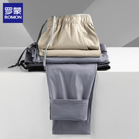 罗蒙（ROMON）休闲裤男士2025夏季宽松直筒商务百搭长裤子男透气男裤 卡其色 2XL