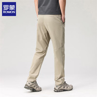 罗蒙（ROMON）休闲裤男士2025夏季宽松直筒商务百搭长裤子男透气男裤 卡其色 L