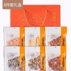 舟港海味 ZHOUGANG SEAFOOD 海鲜零食大礼包 800g 6件套礼盒