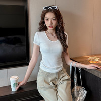 SHILIAO/诗莉奥 显瘦 女士T恤  白色 XL