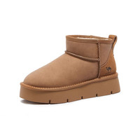 Camel骆驼女鞋2024冬季厚底雪地靴女加绒户外棉鞋面包鞋女靴