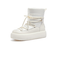 CAMEL骆驼女鞋2024冬季厚底雪地靴女加绒加厚时尚百搭保暖中筒棉鞋