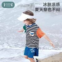 ibaby儿童速干T恤春夏季男女宝宝亲子纯棉短袖短裤套装