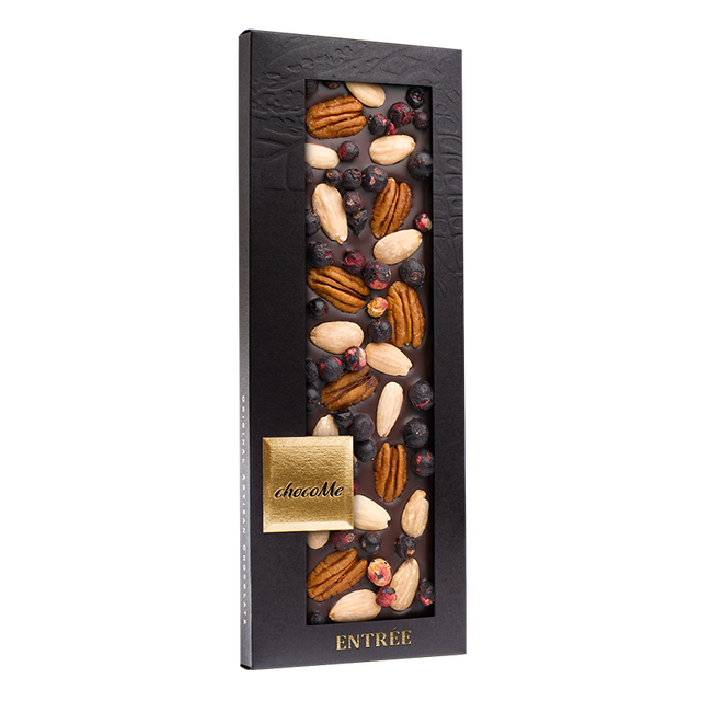 chocoMe 匈牙利进口核桃黑栗醋果仁黑巧克力 110g 礼盒装
