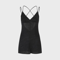 Bershka 女式纯色刺绣印花丝滑柔软露肩美背性感纯欲连体短裤