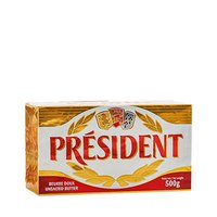 总统 PRÉSIDENT淡味黄油块500g*3法国动物发酵黄油奶油面包蛋糕烘焙原料