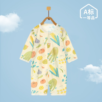夏季婴儿连体衣薄款透气新生儿衣服长袖空调服初生宝宝纯棉睡衣