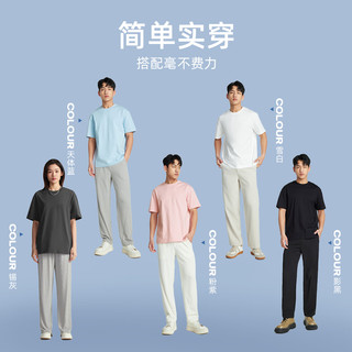 美特斯邦威T恤男女款重磅短袖夏季经典时尚纯色百搭短袖T恤男 雪白色 （重磅升级款） L (175)