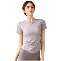 悦步瑜伽服女上衣带胸垫套装夏普拉提训练服紧健身运动速干衣短袖T恤
