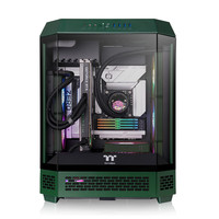 Thermaltake(Tt)The Tower 600 海景房机箱 电脑主机(MATX主板/支持背插/支持420水冷/4090显卡/水平横躺) 竞速绿