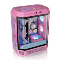 Thermaltake(Tt)The Tower 600 海景房机箱 电脑主机(MATX主板/支持背插/支持420水冷/4090显卡/水平横躺) 泡泡粉