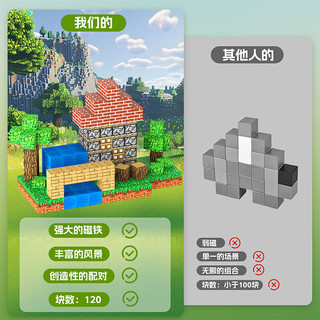 星涯优品儿童积木玩具磁力方块我的世界场景益智玩具拼搭房子
