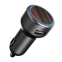 咚咚 语音车载MP3蓝牙播放器免提电话 FM发射器接收器USB闪充 科技黑檀