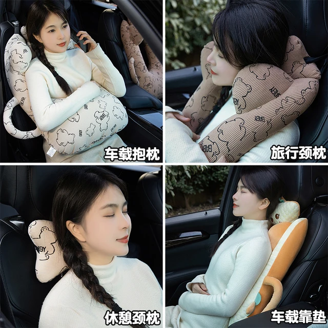 儿童车上睡觉抱枕车载枕头汽车后排坐车带防勒脖成人小孩