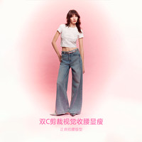 ONLY2025夏季辣妹复古个性做旧满印修身正肩短袖T恤女 G41 浅花灰-2025/4/1前 175/92A/XL