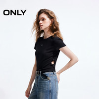 ONLY2025夏季时髦设计感蝴蝶结正肩短款短袖T恤女|125101039 A43 奶油白色 175/92A/XL