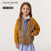 Teenie Weenie Kids小熊童装25年男女童学院风插肩袖棒球外套 蓝色 130 cm