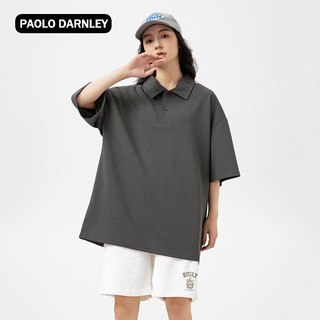 PAOLO DARNLEY/保罗达恩利短袖男女polo衫痞帅夏季正肩衬衫领t恤 Paolo Darnley彩蓝Polo简约款 M