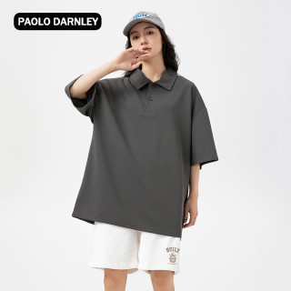 PAOLO DARNLEY/保罗达恩利短袖男女polo衫痞帅夏季正肩衬衫领t恤 Paolo Darnley米黄Polo金标刺绣 2XL
